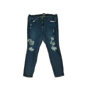 Torrid Feel The Fit Super Soft Distressed Jeggings size 22 Medium Wash Excellent